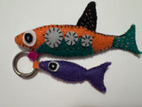 Handmade Felt Double Fish Charm