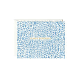 Blue Florals Gold Foil Card
