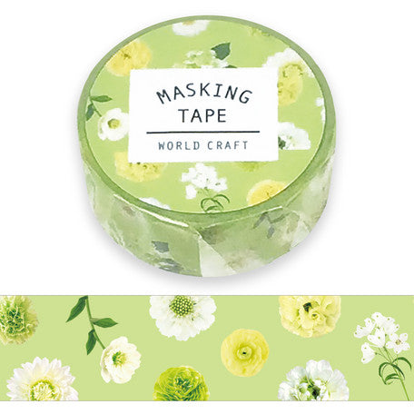 World Craft Green Flower - Washi Tape