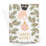 Warm Wishes Christmas Tree Ornament Greeting Card